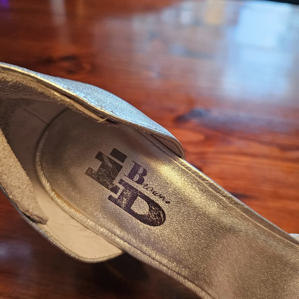 Elegant Silver Women's Open-Toe Heels‎ From Browns. Size 6.5 - Picture 5 of 9